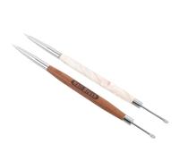 POPETPOP 2 Pièces Stylo de Sculpture Ongles Double Pointe en Bois et Acrylique, Mélangeur de Gel Précis pour Design 3d, Outil Polyvalent pour Artistes Professionnels et DIY à Domicile