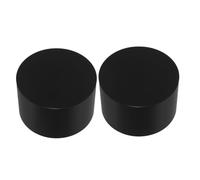 POPETPOP 2 Pièces Support d'art en Verre Noir, Base Cylindrique pour | Support de Trophée Gravé, Finition Lisse et Transparente, Stable au Bureau, pour Médailles et Objets de Collection