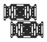 POPETPOP 2 Pièces Support de Fixation Robuste pour Boîte aux Lettres, | Acier au Carbone Noir, Trous Multiples Prépercés, Ancrage au Sol Sûr, Usage Extérieur pour Poteaux et Pierre