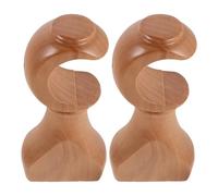 POPETPOP 2 Pièces Support de Tringle à Rideaux Kit de Montage Facile en Bois et Métal, Stabilisateur Robuste Décoration Classique pour Mur ou Plafond, pour Salon et Chambre