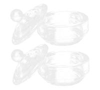 POPETPOP 2 pièces Verre Manucure Rond avec Couvercles Coupelle Liquide Ongles Multifonction pour Salon et DIY Récipient Compact pour Liquides Acryliques et Dissolvants