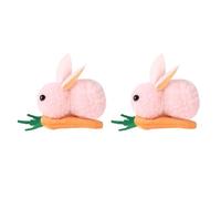 POPETPOP 2 Pinces à Cheveux en Peluche Lapin Rose Confortables et Créatives pour Filles, Accessoires Coiffure Uniques pour Fête de Pâques, Décor Cheveux Doux en Coton