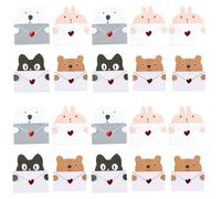 POPETPOP 20 Cartes de Visite D'anniversaire Animaux en Papier Blanc, 20pcs, Style Créatif et Mignon, pour Mémo et Fête D'anniversaire Garçon Style Aléatoire