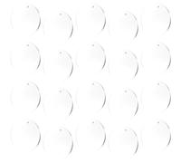 POPETPOP 20 Disques Ronds en Acrylique Transparent 7,5cm pour Fabrication de Porte-clés, Surface Lisse, Matériau Acrylique Blanc pour Loisirs Créatifs