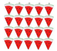 POPETPOP 20 pièces Breloques Pastèque Miniatures Résine Pendentifs Naturels Réalistes pour Collier Bracelet et Création de Bijoux DIY