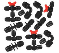 POPETPOP 20 pièces Connecteurs pour Tuyaux PE Kit Raccords Irrigation Goutte à Goutte Adaptateurs Réglables pour Système Arrosage Jardin Valves de Contrôle de Pression