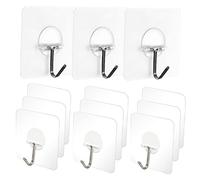 POPETPOP 20 pièces Crochets Muraux Transparent Auto Adhésifs Lot de Crochets Résistants sans Perçage pour Vêtements Accessoires et Serviettes Utilisation Intérieure et Extérieure Faciles à