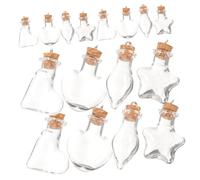 POPETPOP 20 pièces Lot de Flacons Verre Miniatures Transparents avec Bouchon Liège Bouteilles DIY Décoratives pour Perles Coquillages et Souvenirs Polyvalent pour Créations Artisanales