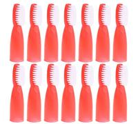 POPETPOP 20 Pièces Mini Brosses à Dents de Prison en Plastique Rouge Manchon Doigt Meilleur Contrôle et Nettoyage en Centres de Détention