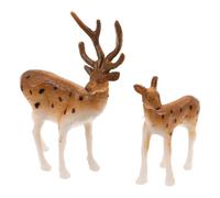 POPETPOP 20 Pièces Miniature Reindeer Figurines Solid Forest Animal Models for Christmas Decorations and Cake Toppers Craft Deer Set for Holiday Ornament Display