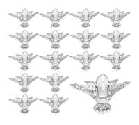 POPETPOP 20 Pièces Pieds Décoratifs Rétro en Alliage de Zinc | Argenté, Vis Incluses, Installation Facile, Style Délicat, pour Coffret et Boîte à Bijoux Vintage