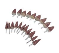 POPETPOP 20 pièces Roues Abrasives à Lamelles Cône avec Manche Kit de Meulage Compact pour Ponçage Précis et Polissage Accessoires Outil Rotatif pour Travail sur Différents Matériaux