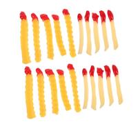 POPETPOP 20 Pièces Simulation French Fries with Scalloped Edge Faux Ketchup Fries Artificial Play Food Toys for Restaurant Display Photography Prop Party Decor