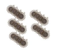 POPETPOP 20 Pièces Supports de Pendentifs Soleil Alliage Base Cabochon Vintage Bronze Ancien pour Fabrication de Bijoux DIY Collier et Artisanat