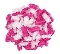 POPETPOP 200 pièces Bonnet de Bain Jetable Protège Oreilles Imperméable pour Coloration Capillaire Transparent et Rose Flexible et Élastique