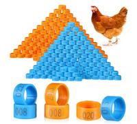 POPETPOP 200 pièces Bracelets Numérotés pour de Poulet Ensemble de Anneaux de Identification pour Oiseaux et Volaille Orange Bleu Pratique et Facile à Utiliser