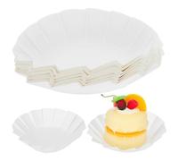 POPETPOP 200 Pièces Caissettes pour Pâtisserie Polyvalente Surface Antiadhésive Cupcake Blanches en Papier 4 Pouces 95x45mm et Cuisson Facile