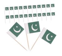 POPETPOP 200 Pièces Drapeau Pakistan Bois Décorations pour Petits Gâteaux Et Amuse-Gueules Pics à Cocktail Et Cure-Dents Mini Drapeaux pour Desserts De Fête