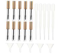 POPETPOP 20pcs Flacons de Mascara Vides avec Entonnoirs et Pipettes de Transfert Tubes Rechargeables pour Huile de Noyer, Usage Domestique et Voyage