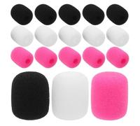 POPETPOP 24 Bonnettes Micro en Mousse de 24 Pièces, Housses en Éponge Portables et Professionnelles pour Casque et Micro-cravate, pour Réunions et Diffusion Extérieure