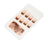 POPETPOP 24 Faux Ongles à Coller Léopard Amovibles Capsules à Couverture Complète en Gelée Translucide Bouts Courts pour Manucure Maison Stylée Accessoires Nail Art Pratiques et