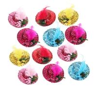 POPETPOP 24 pièces Chapeaux Paillettes pour Petits Animaux Couvre-Chef Adorable Polyester pour Hamster Lapin et Cochon Accessoire de Déguisement pour Petits Animaux