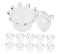 POPETPOP 24 Pièces Mini Crown Boxes Plastic Cookie Storage Jar Party Favor Containers For Wedding Bridal Shower Candy Packaging