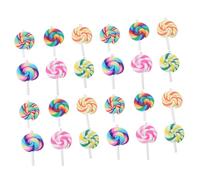 POPETPOP 24 pièces Pendentifs Sucettes Arc-ciel Argile Polymère pour Bijoux DIY Garçon Fille Breloques Colorées pour Fabrication Bijoux Garçon Fille