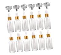 POPETPOP 24pièces Lot De Flacons Verre Transparent Avec Pipettes Compte-gouttes Et Entonnoirs Inox Pour Huiles Essentielles Aromathérapie Voyage Et Soins Quotidiens