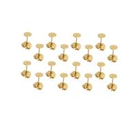 POPETPOP 25 paires Tiges Oreilles Acier Inoxydable avec Plaque Plate Dorée Accessoires de Bijoux pour Boucles Oreilles Bouchons de Sécurité pour Femmes et Fournitures DIY