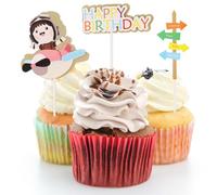 POPETPOP 25 Pièces Décorations de Gâteau en Papier Avion, Décorations Anniversaire pour Garçon et Filles, Cake Toppers Créatifs et Adorables, pour Gâteau d'anniversaire Couleur Aléatoire