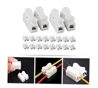 POPETPOP 25 pièces Lot de Connecteurs de Câble Push-in Broches Nylon et Acier Résistance Élevée Connecteurs Rapides pour Fils Électriques et LED Usage Domestique et Audio Faible Perte et