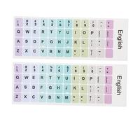 POPETPOP 2feuilles Autocollants Clavier Anglais Décalques Adhesifs Pour Ordinateur Portable Installation Facile Et Ajustement Parfait Pour Clavier