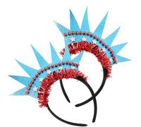 POPETPOP 2pcs Bandeaux Couronne Créatifs en Abs Légers et Colorés, Accessoires Cheveux pour Fête du 4 Juillet et Célébrations Patriotiques
