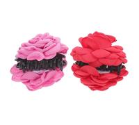 POPETPOP 2pcs Grandes Pinces à Cheveux en Tissu Motif Fleur Délicate pour Femmes, Maintien Solide, Accessoire Coiffure Élégant pour Rendez-