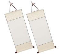 POPETPOP 2pcs Rouleau Suspendu Vierge en Papier Chinois Blanc, Papier Calligraphie Lisse et Absorbant pour Peinture à L'encre et Aquarelle, pour Débutants et Amateurs