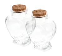 POPETPOP 2pièces Bocal Verre Transparent avec Couvercle Bouteille à Souhaits Miniature De Bricolage pour Ranger Messages Ou Petits Cadeaux