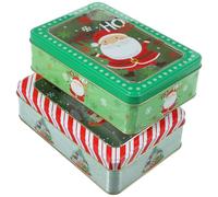 POPETPOP 2pièces Boîte à Biscuits Bocal à Bonbons de Noël Boîte de Rangement pour Bonbons et Friandises