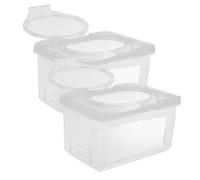 POPETPOP 2pièces Boîte à Lingettes Réutilisable Pp Avec Couvercle Étanche Distributeur Portable Pour Serviettes Humides Rangement Pratique Pour Maison Et Salle De Bain