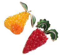 POPETPOP 2pièces Broches Forme de Légume pour Femmes Épingle Décorative de Carotte et Poire Bijoux Accessoires de Mode pour Vêtements et Châles