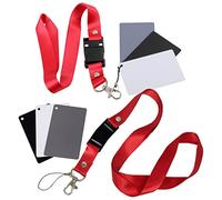 POPETPOP 2pièces Cartes Cordon Tour De Cou Référence avec Sangle Porte-Badges Vérificateur Vidéo Noir Blanc Gris
