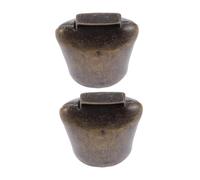 POPETPOP 2pièces Cloche De Ferme Métal avec Sonnette Anti-Perte Lot de Cloches pour Bétail Finition Bronze Rétro Et Accessoires Agricoles Pratiques