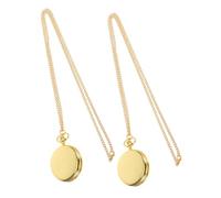 POPETPOP 2pièces Collier Montre de Poche à Quartz Lisse avec Chaîne pour Femme Design Classique Rétro Lot de Pendentifs