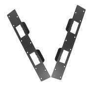 POPETPOP 2pièces Gâche De Pêne Dormant Noire Plaque De Sécurité à Double Trou Pour Porte Plaque De Protection De Serrure De Porte Renforcement De Gâche De De Protection De