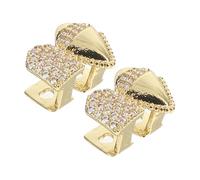 POPETPOP 2pièces Grills Halloween Zircone Étincelante Dents de Vampire Réalistes pour Femmes et Hommes Bijoux Dentaires Faciles à Installer Retirer Accessoires de Déguisement pour Cosplay