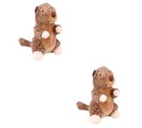 POPETPOP 2pièces Jouet à Mâcher Adorable pour Chien Jouet Peluche Interactif pour Nettoyage Dents Peluche pour Animaux De Compagnie Marmotte Brune