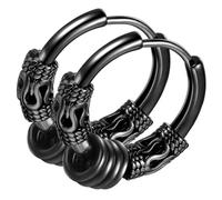 POPETPOP 2pièces Lot de Boucles Oreilles Créoles Dragon Minimalistes pour Homme Design et Léger