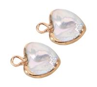 POPETPOP 2pièces Lot de Pendentifs Perles Cœur Naturel Breloques pour Bijoux Colliers et Création