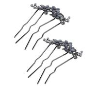 POPETPOP 2pièces Lot Épingles à Cheveux Forme de U avec Strass Pince à Cheveux Métallique pour Mariage et Coiffure Quotidienne