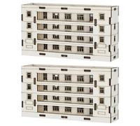 POPETPOP 2pièces Maquette Maison Bois Brut Lot de Petites Maisons à Construire Décoration Miniature pour Loisirs Créatifs et Jeux de Construction Assemblage Facile Accessoires